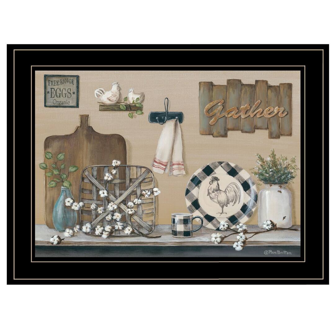 TrendyDecor4U Farmhouse "Farmhouse Kitchen" Framed Print Wall Art by